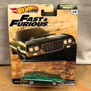 New '72 Ford Gran Torino Sport Toy Car Hot Wheels Preimium Fast & Furious